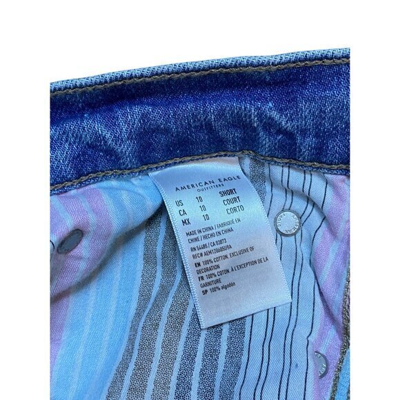 American‎ Eagle Womens 90s Straight Distressed Ripped Jeans Sz 10S - Picture 6 of 9